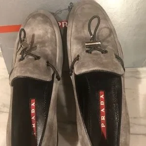 Prada | Shoes | Prada Gray Suede Toggle Loafers Never Worn  display picture 1